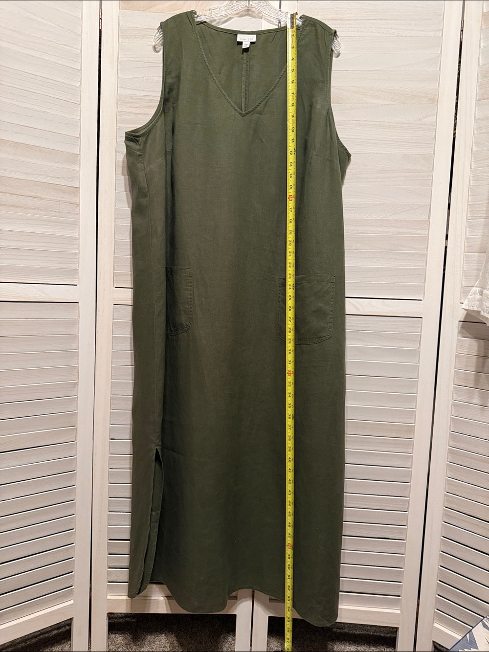 NWOT Sleeveless Linen Dress with Pockets. Olive. 3X - Picture 8 of 10